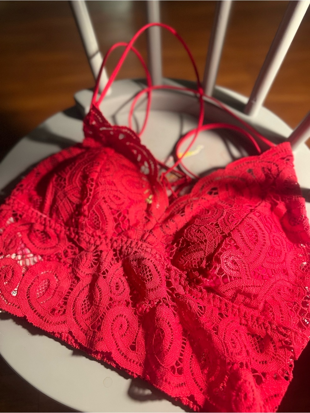 NWT PINK Red Lace Bralette